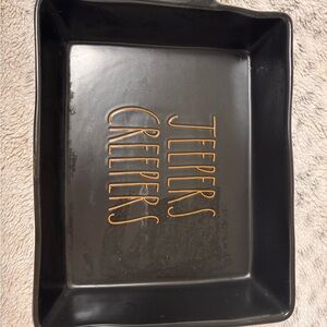 Rae Dunn Black Jeepers Creepers Dish